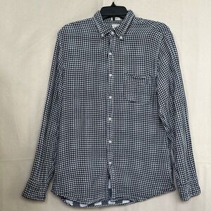 J. Crew Slim Fit Double Cloth Gingham Plaid Button Down Shirt M Beach Preppy‎